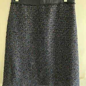 NWT Ann Taylor Loft A-line Skirt Women's Size 4 Lined Mini Blue Tweed Woven.